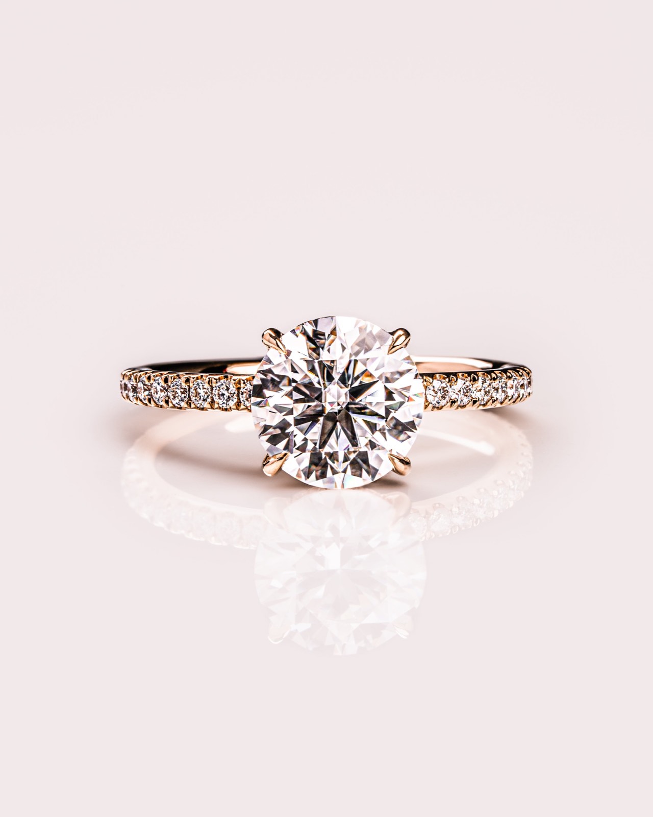 Ready to Ship - Harley (with Pavé) - Round Brilliant (H&A)
