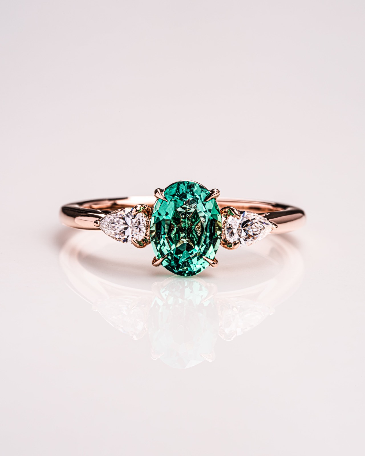 Hannah - Oval (Lab-Emerald) & Pear
