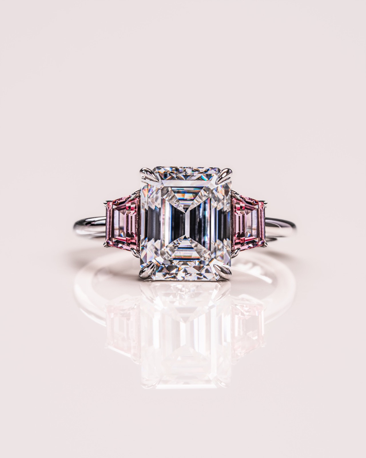 Rhonda - Emerald & Sapphire Trapezoid (Pink)